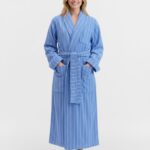 GOTS Certified Striped Terry Cotton Bathrobe